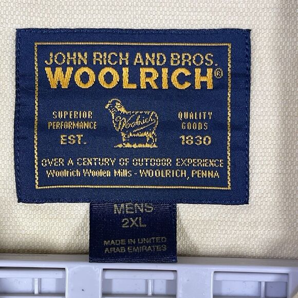 Woolrich Shirt Mens XXL 2XL Yellow Sunlight Mechanic Short Sleeve Button Up - Picture 3 of 10